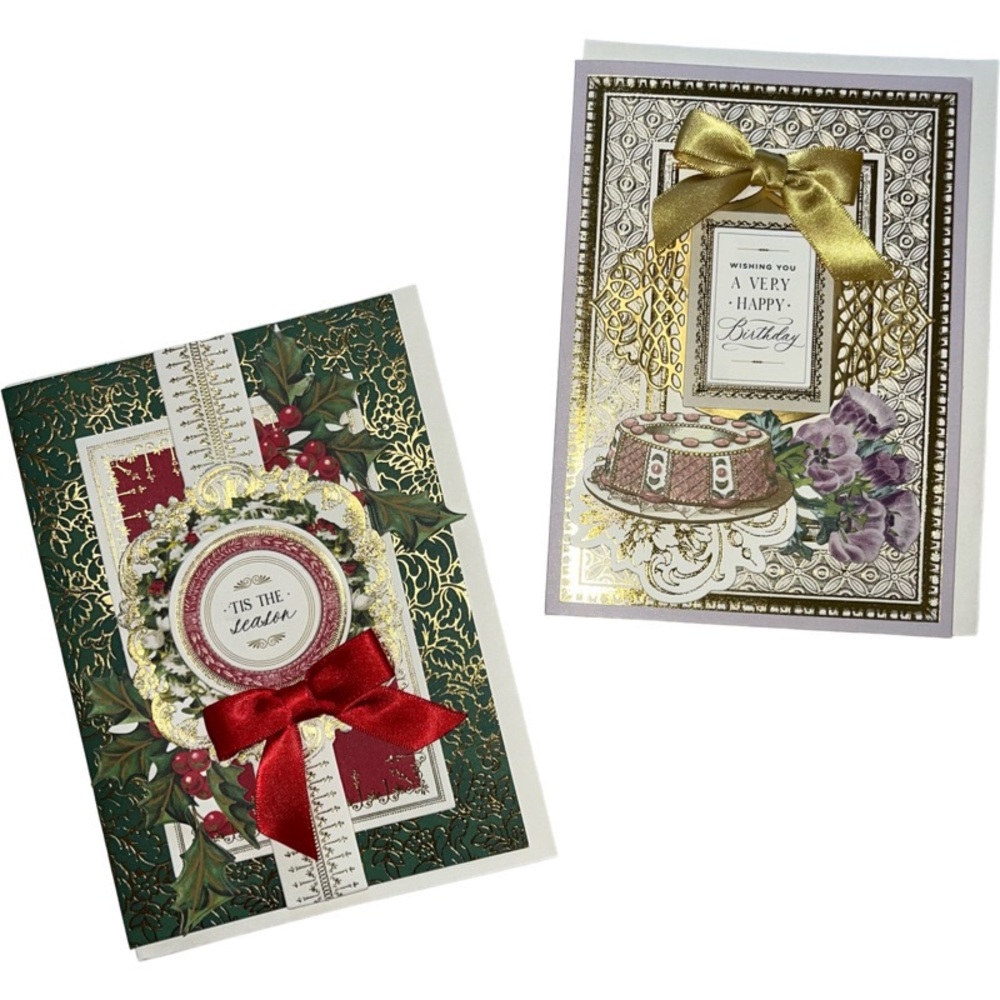 Handmade greeting cards. Pack of 2 exquisite 3 D designs.
